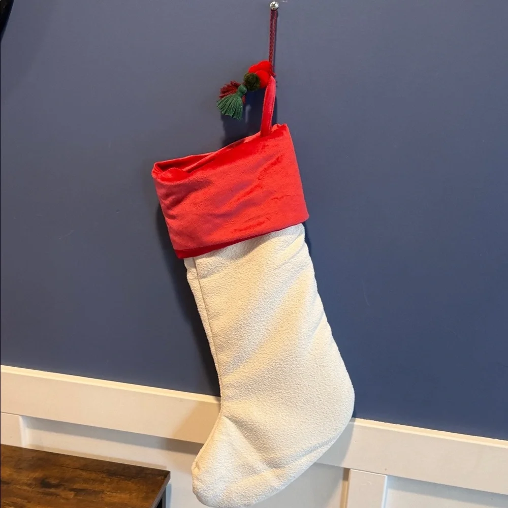 Festive Christmas Stocking with Feliz Navidad Embroidery Martha Stewart